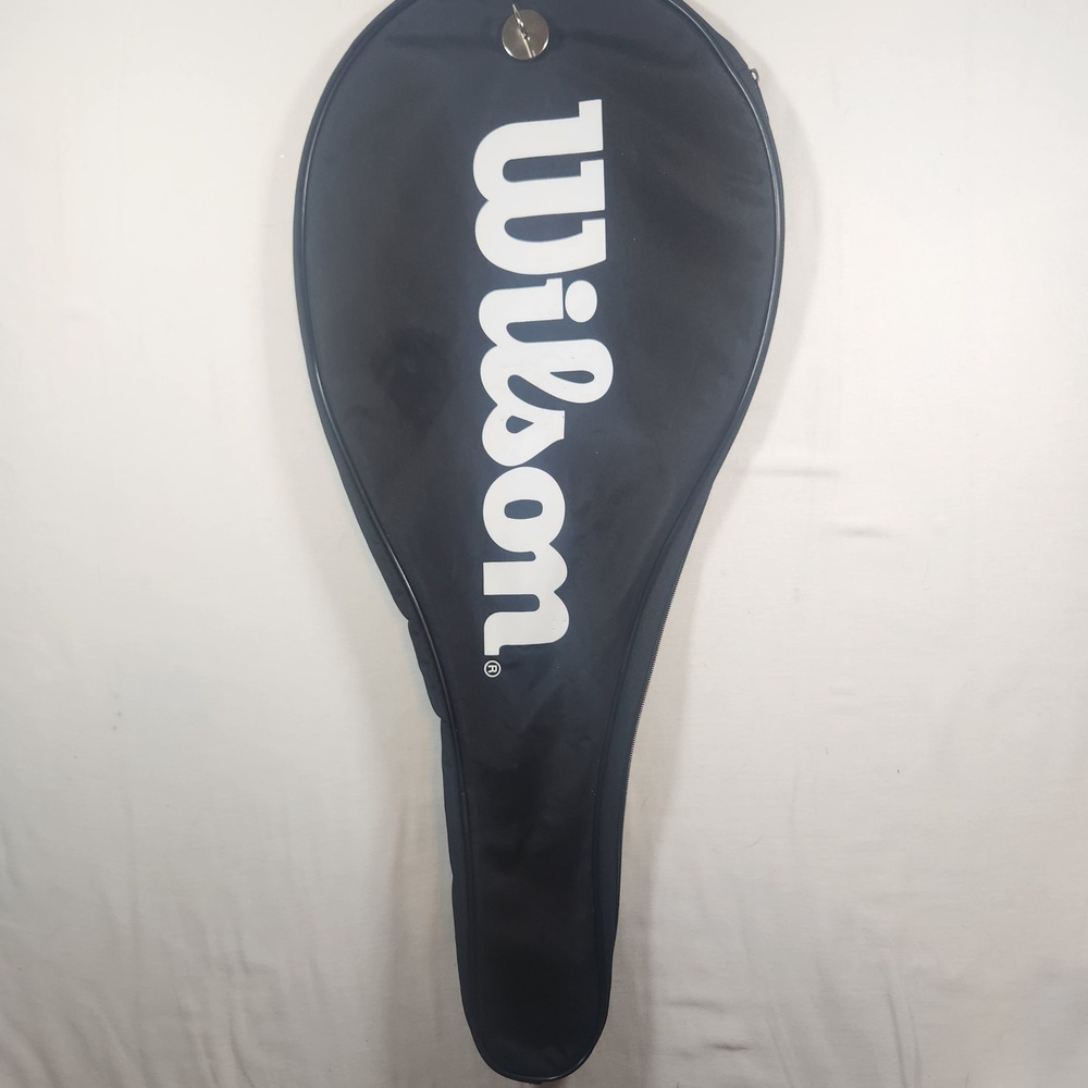 Wilson Tennis Racket Cover Padded Single Racquet Bag Black White Shoulder Strap